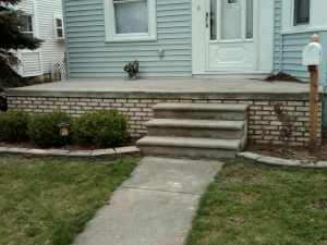 After installing brick front