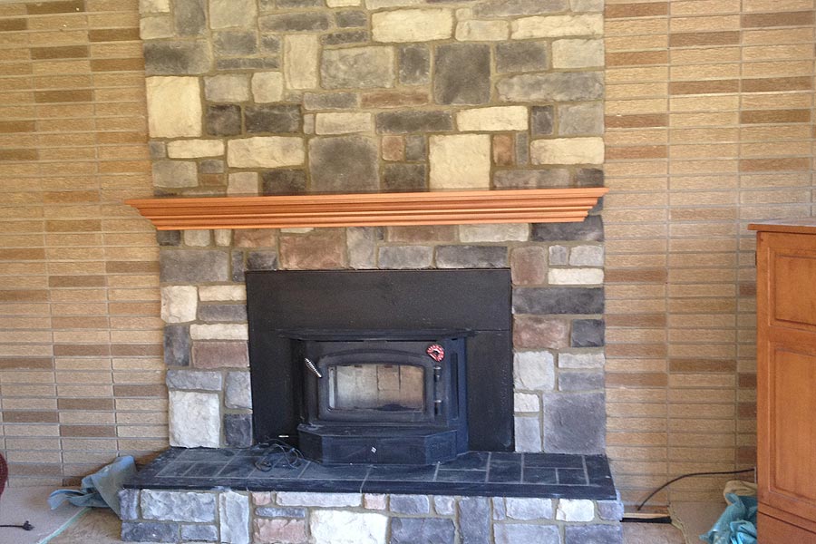 Fireplace, BBQ's, Mailbox Brick Work Services in Macomb MI - stonefireplace2
